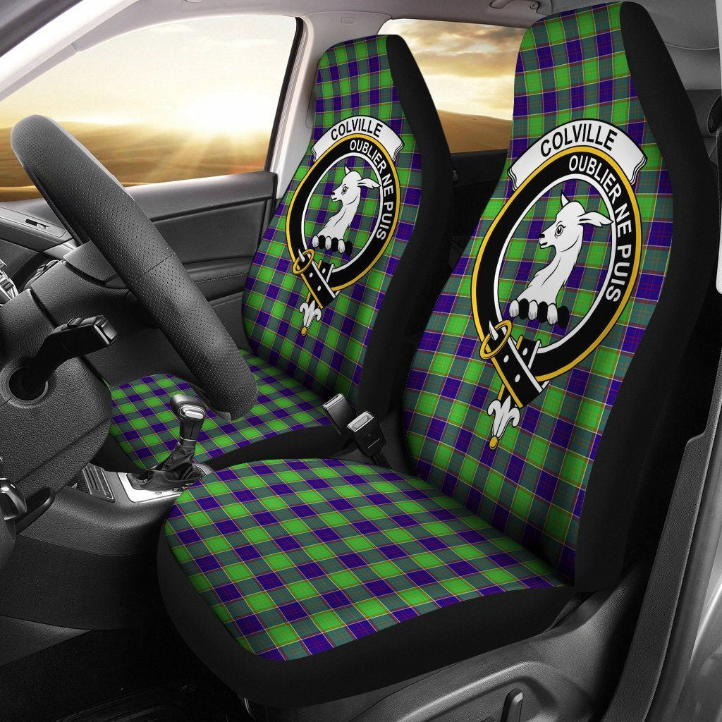 Colville Tartan Crest Car Seat Cover