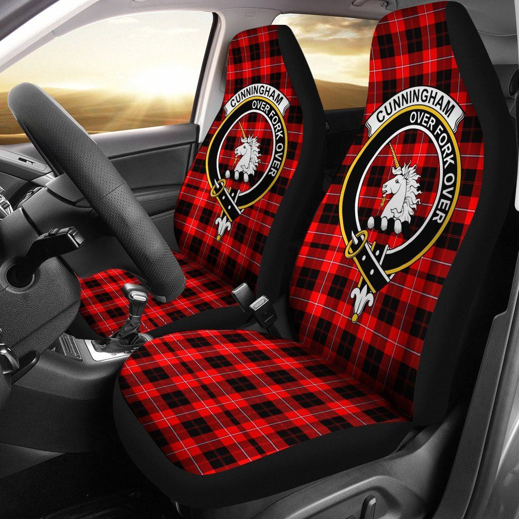 Cunningham Tartan Crest Car Seat Cover