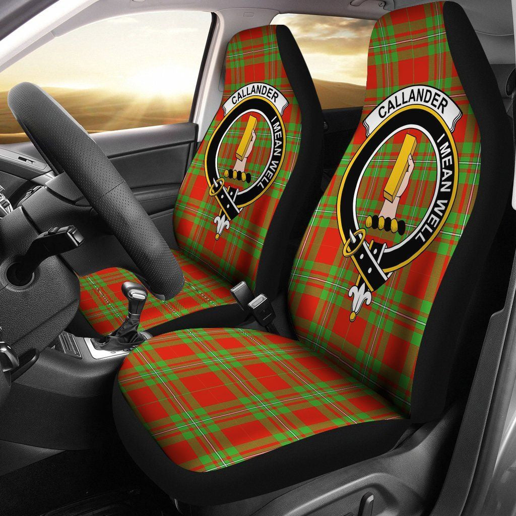 Callander Tartan Crest Car Seat Cover