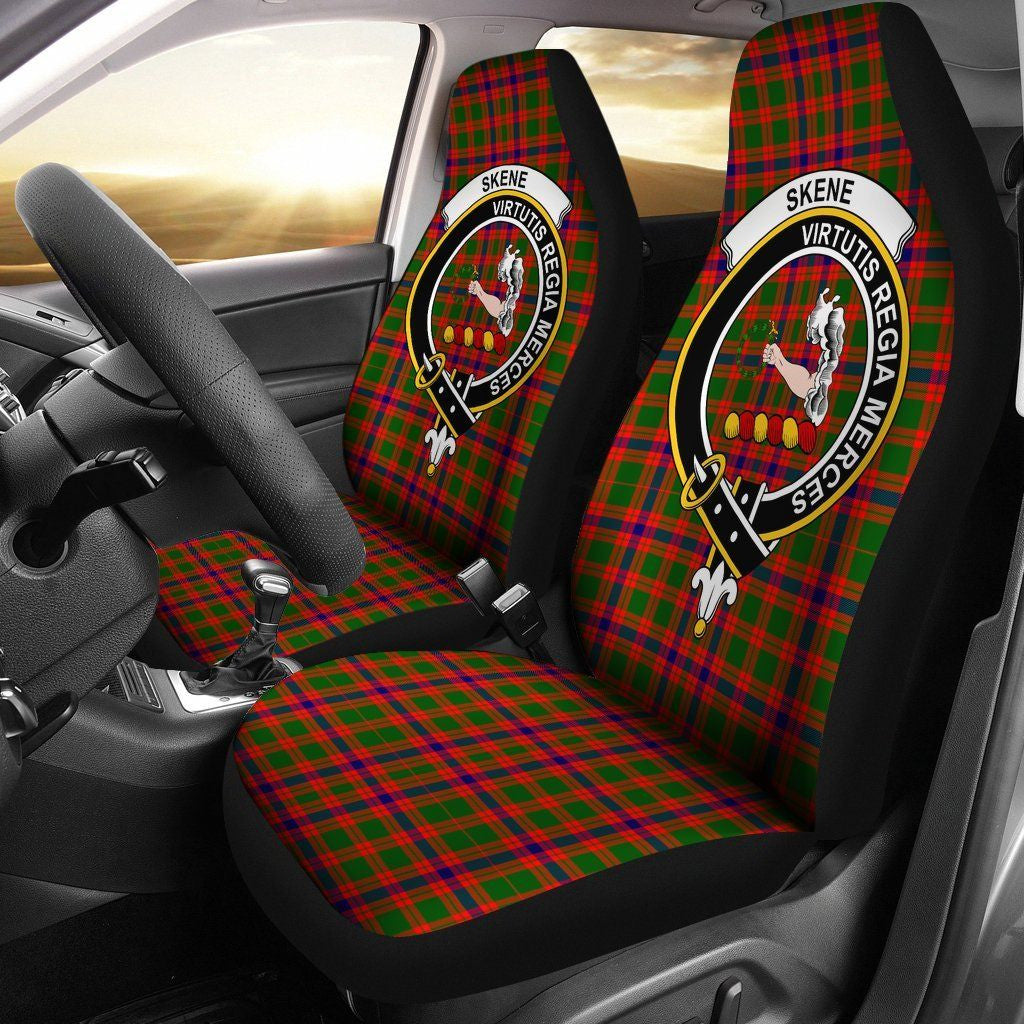Skene Tartan Crest Car Seat Cover