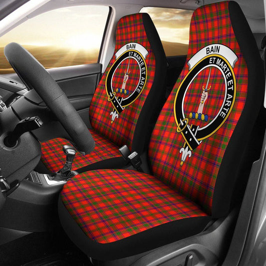 Bain Tartan Crest Car Seat Cover