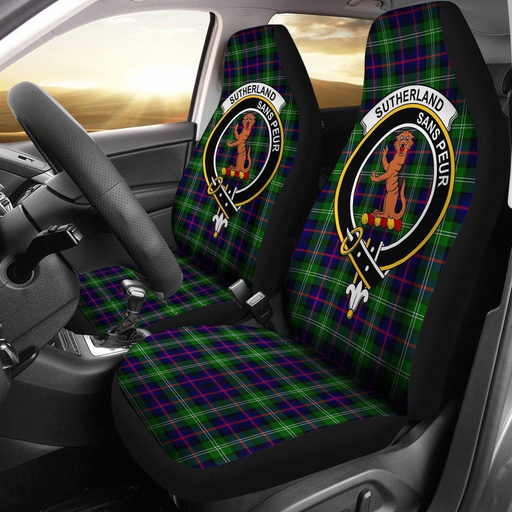 Sutherland I Tartan Crest Car Seat Cover