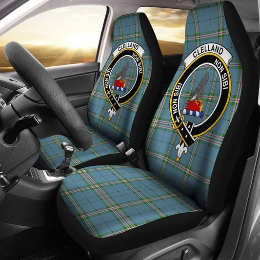 Clelland Tartan Crest Car Seat Cover