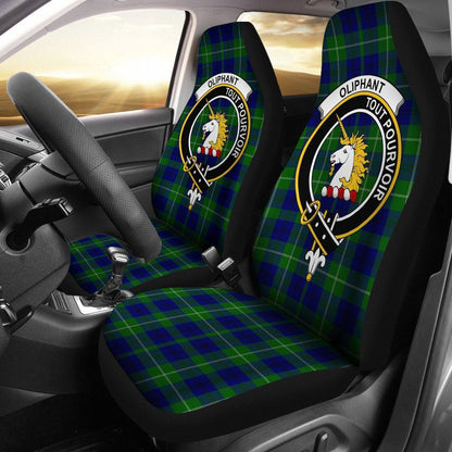 Oliphant Tartan Crest Car Seat Cover