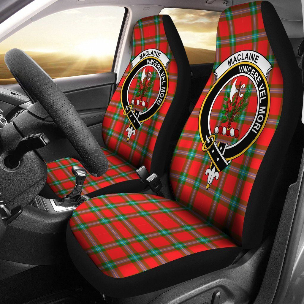 MacLaine of Loch Buie Tartan Crest Car Seat Cover