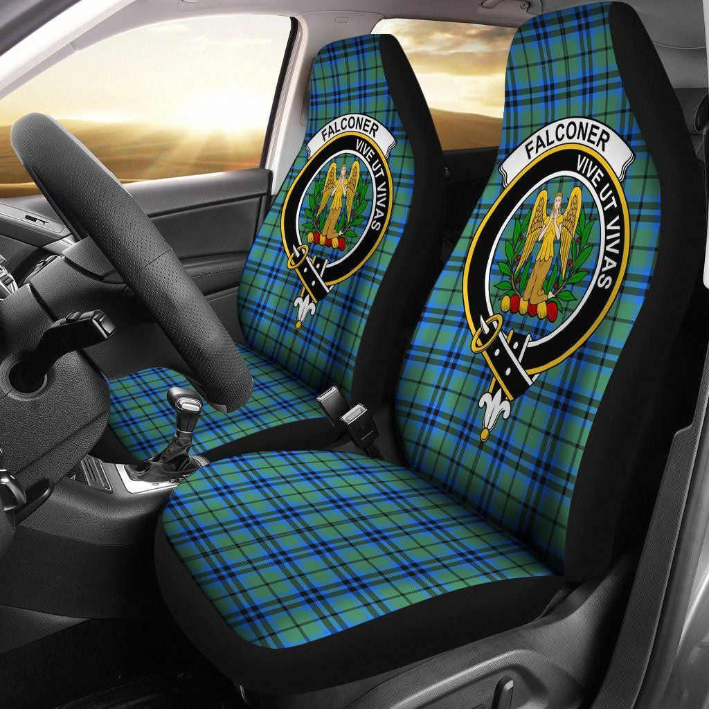 Falconer Tartan Crest Car Seat Cover
