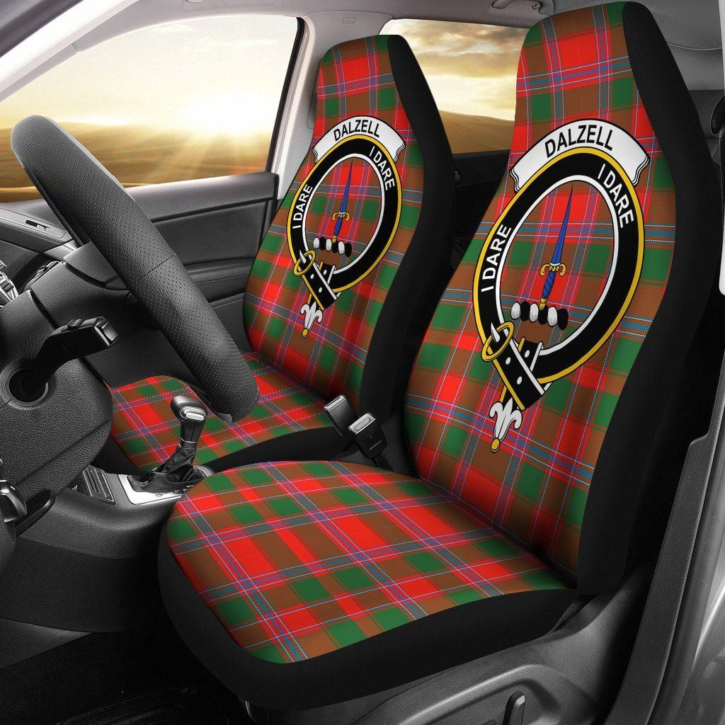 Dalzel Tartan Crest Car Seat Cover
