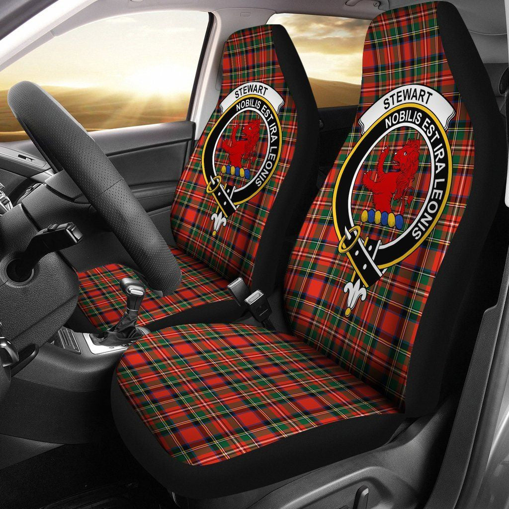 Stewart Royal Tartan Crest Car Seat Cover