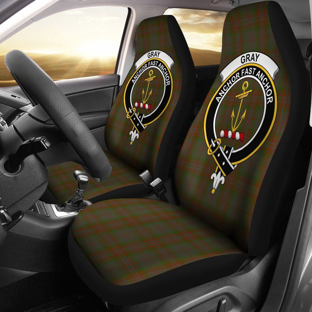 Gray Tartan Crest Car Seat Cover
