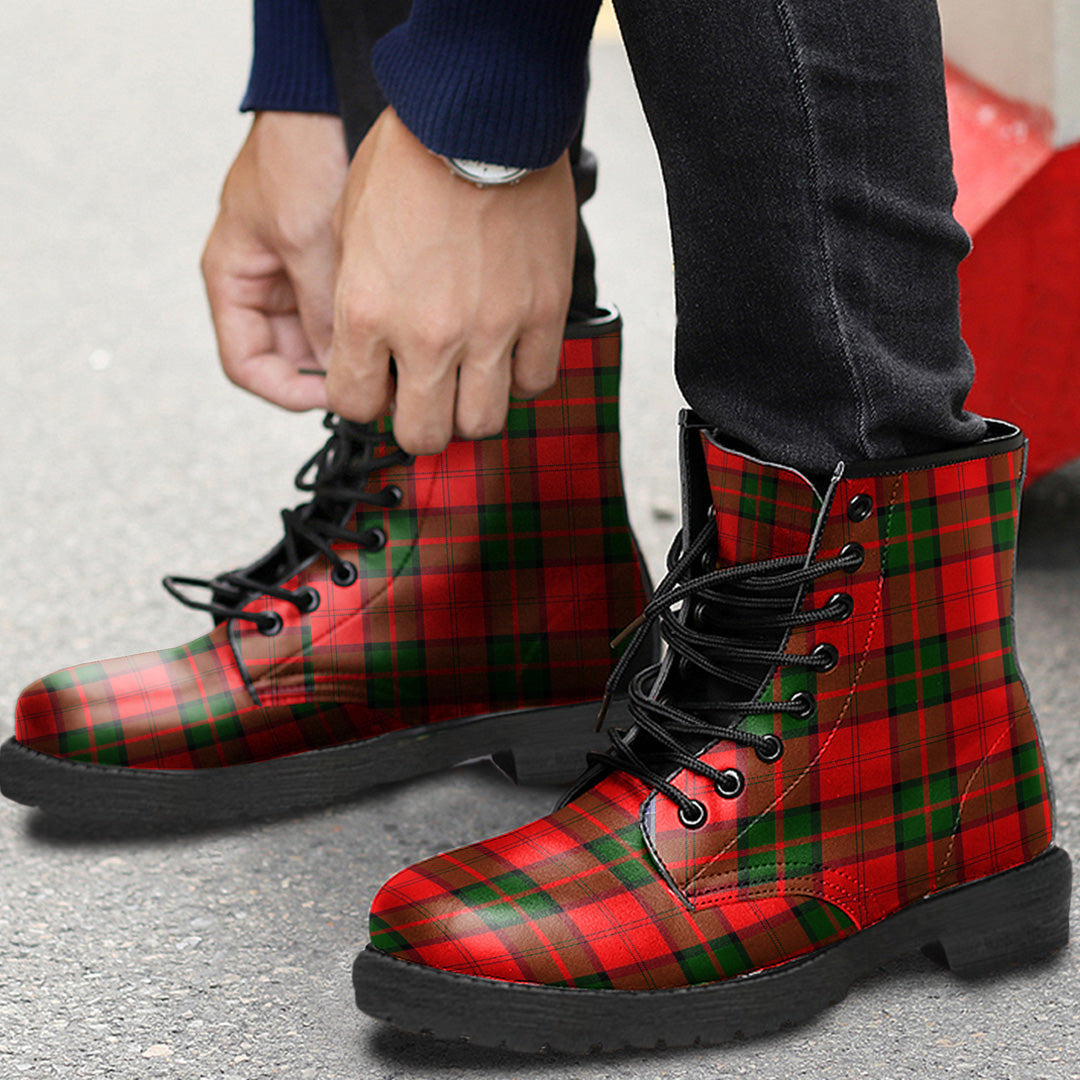 Dunbar Modern Tartan Plaid Leather Boots