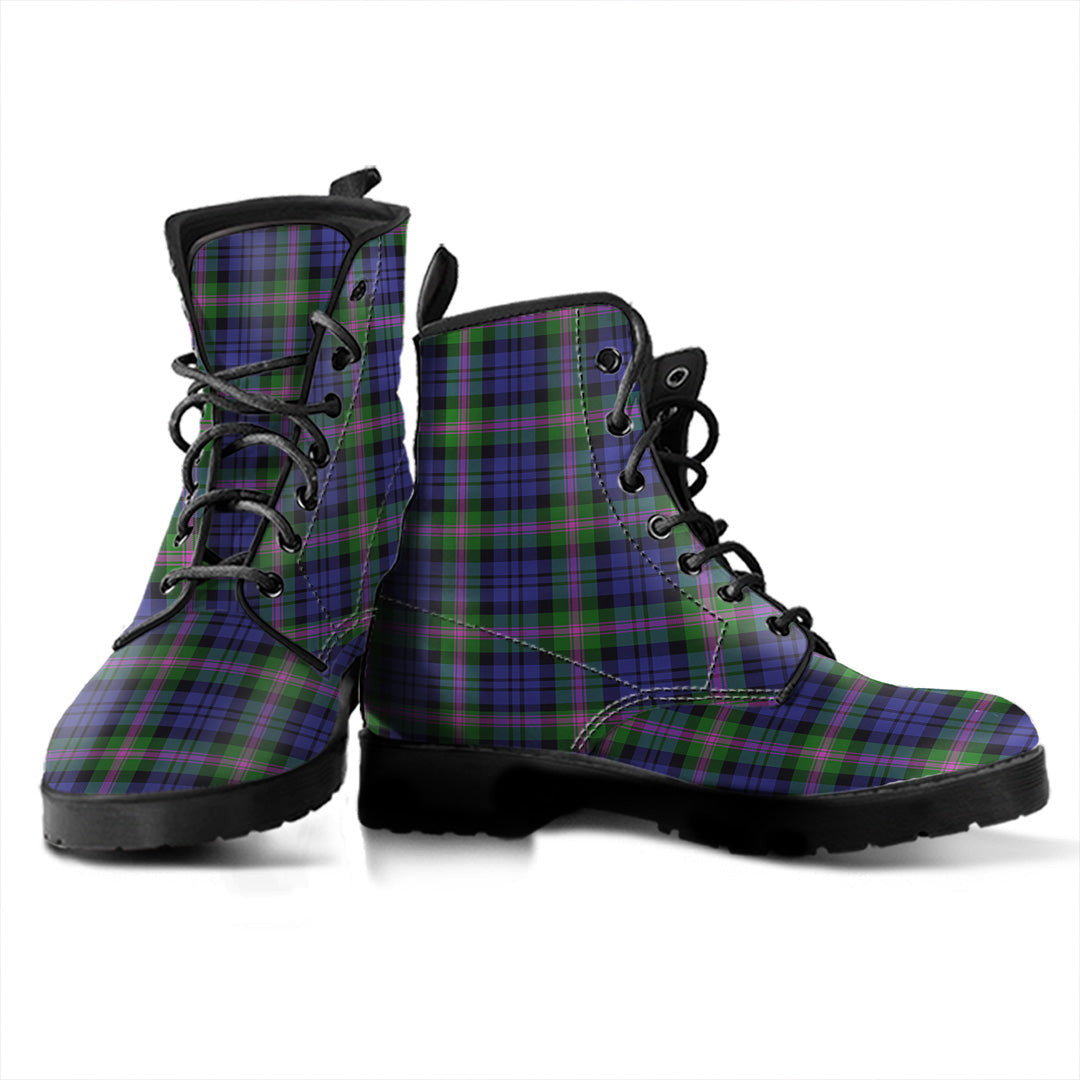 Baird Modern Tartan Plaid Leather Boots