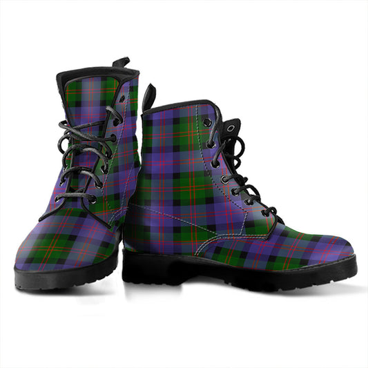 Blair Modern Tartan Plaid Leather Boots