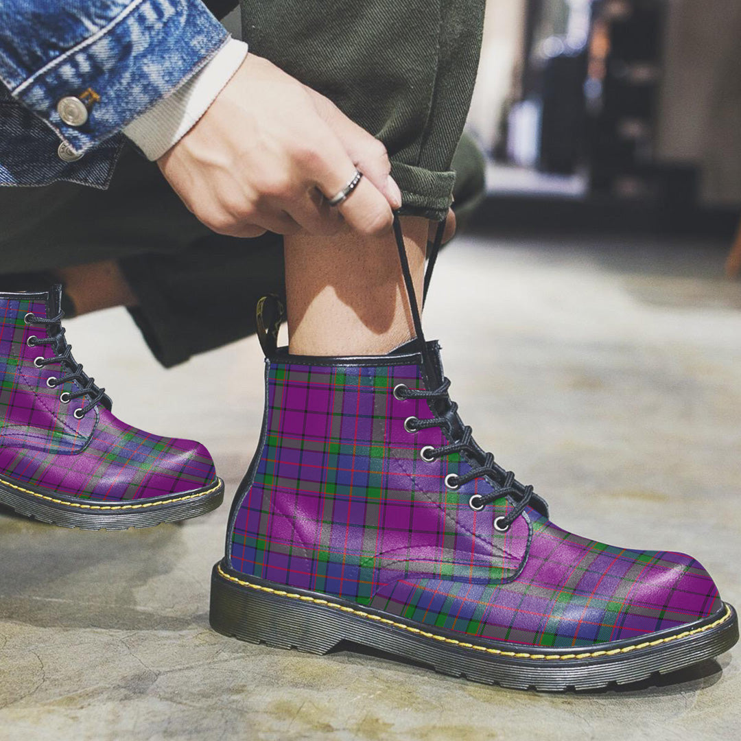 Wardlaw Modern Tartan Plaid Leather Boots