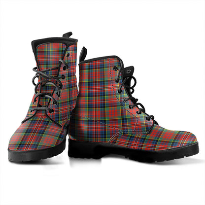 MacPherson Ancient Tartan Plaid Leather Boots