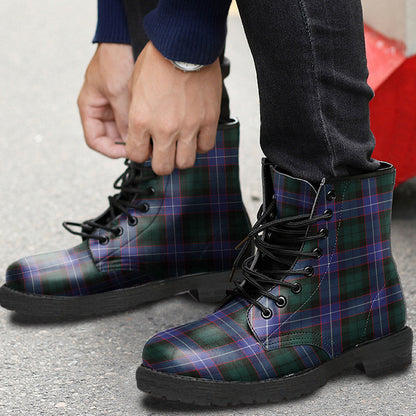 Hunter Modern Tartan Plaid Leather Boots