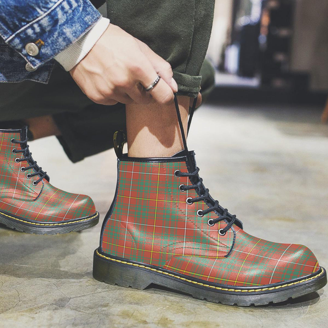 Bruce Ancient Tartan Plaid Leather Boots