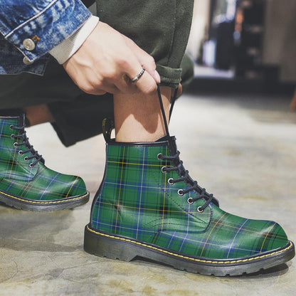 Henderson Ancient Tartan Plaid Leather Boots