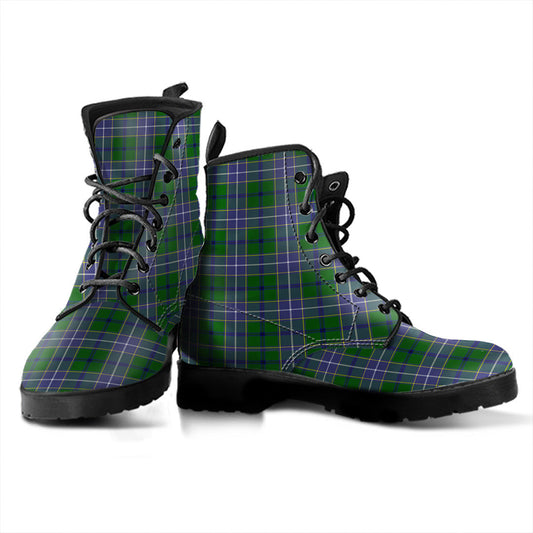 Wishart Hunting Modern Tartan Plaid Leather Boots