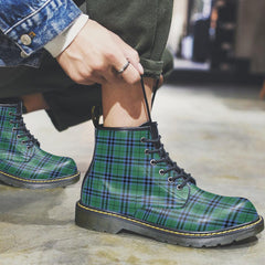 Keith Ancient Tartan Plaid Leather Boots