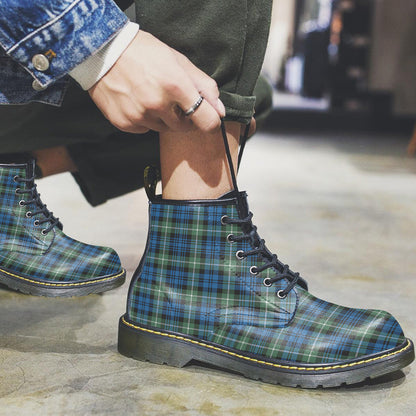 Lamont Ancient Tartan Plaid Leather Boots