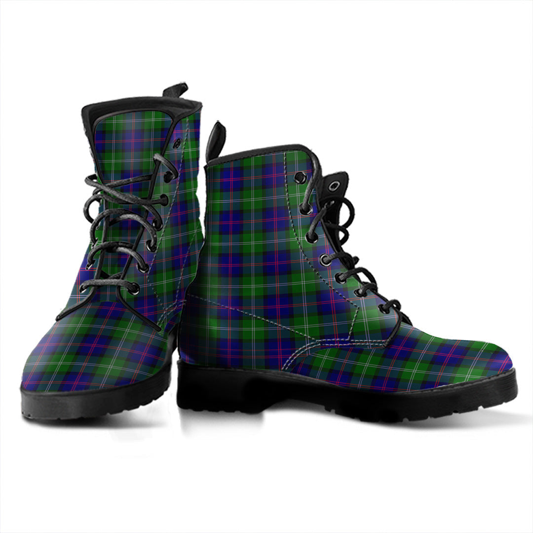 MacThomas Modern Tartan Plaid Leather Boots