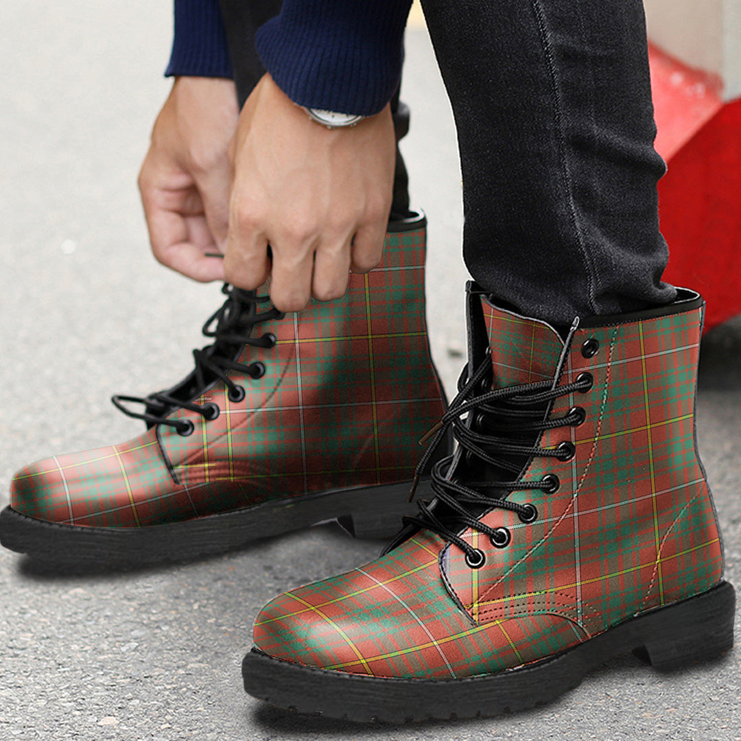 Bruce Ancient Tartan Plaid Leather Boots