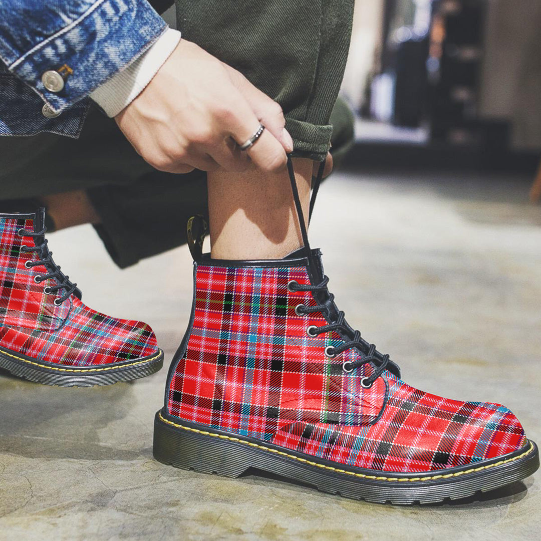 Aberdeen District Tartan Plaid Leather Boots