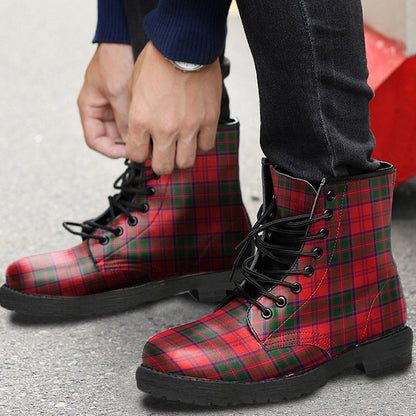 Drummond Modern Tartan Plaid Leather Boots