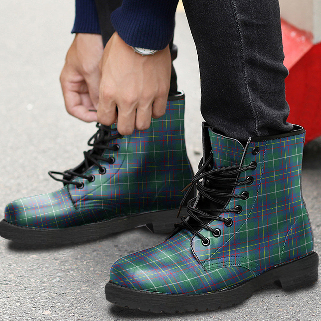 Inglis Ancient Tartan Plaid Leather Boots