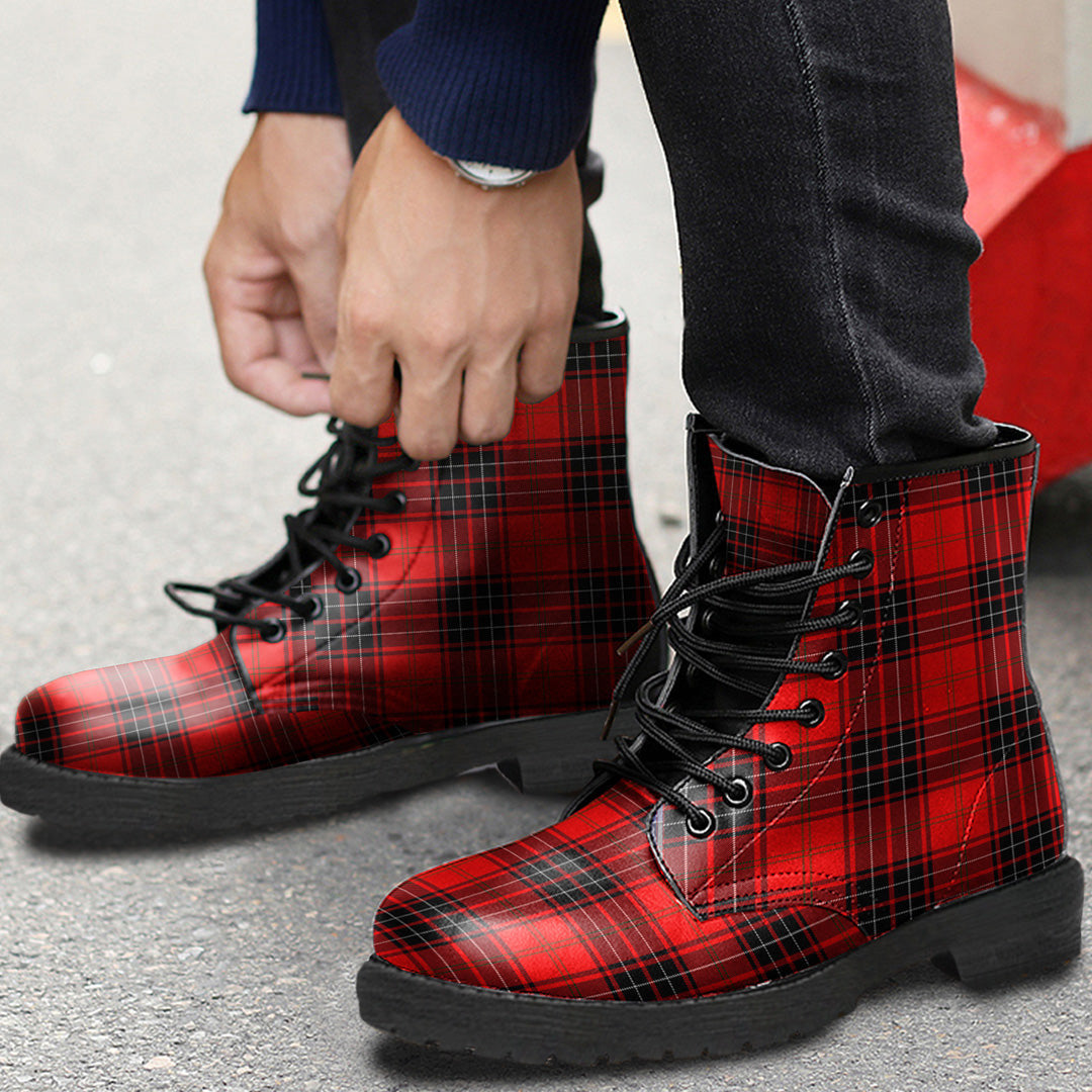 Wemyss Modern Tartan Plaid Leather Boots