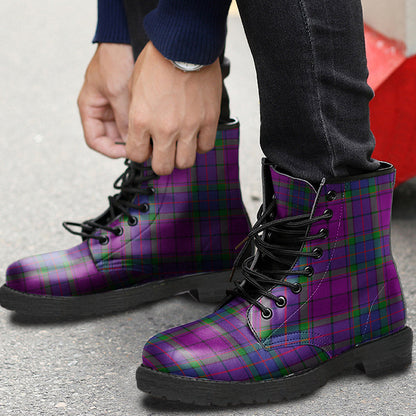 Wardlaw Modern Tartan Plaid Leather Boots