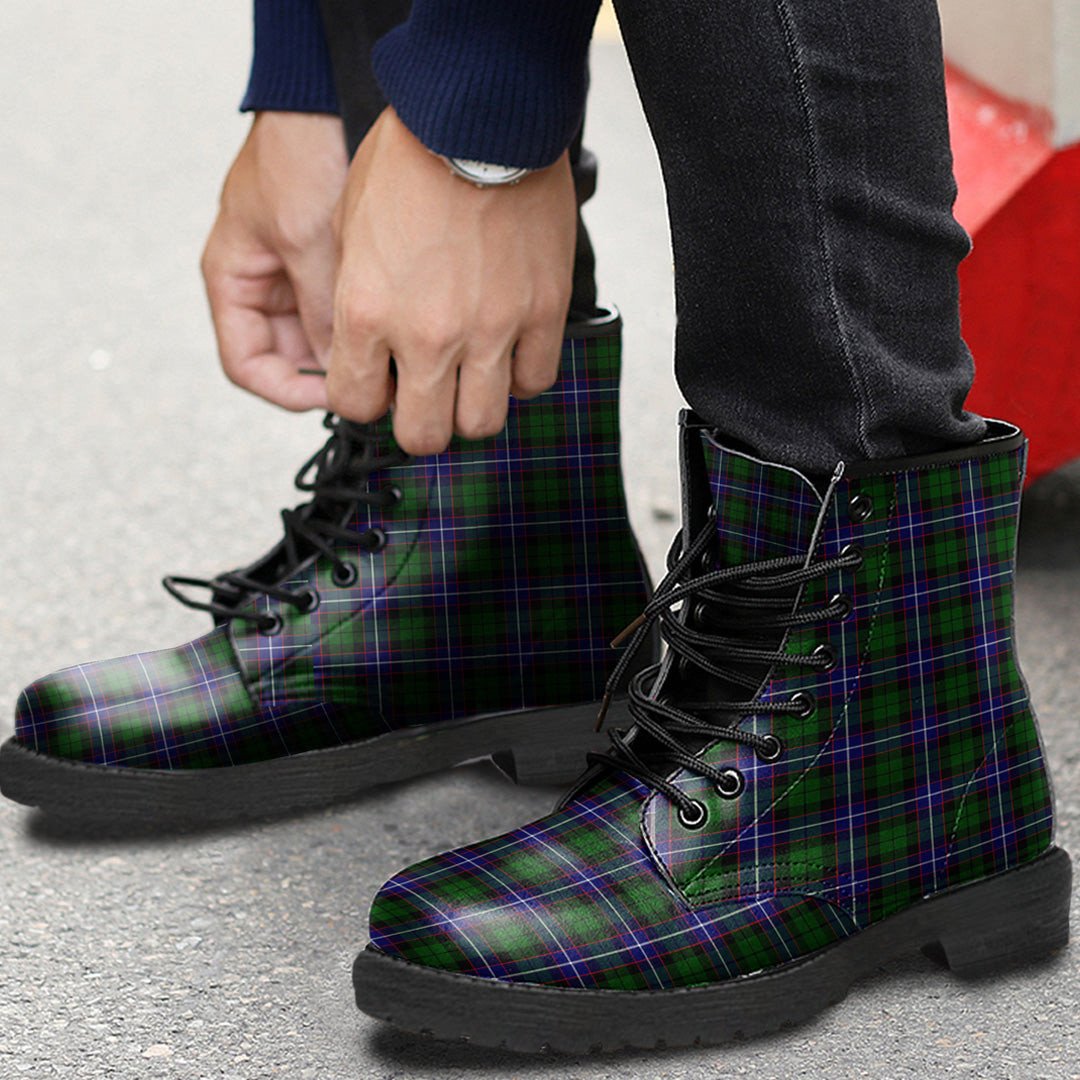 Russell Modern Tartan Plaid Leather Boots