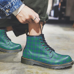 Irvine Ancient Tartan Plaid Leather Boots