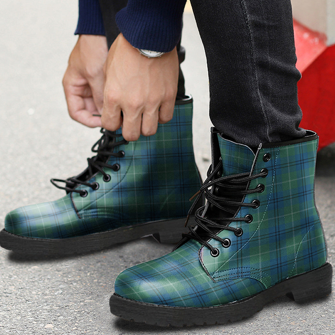 Oliphant Ancient Tartan Plaid Leather Boots