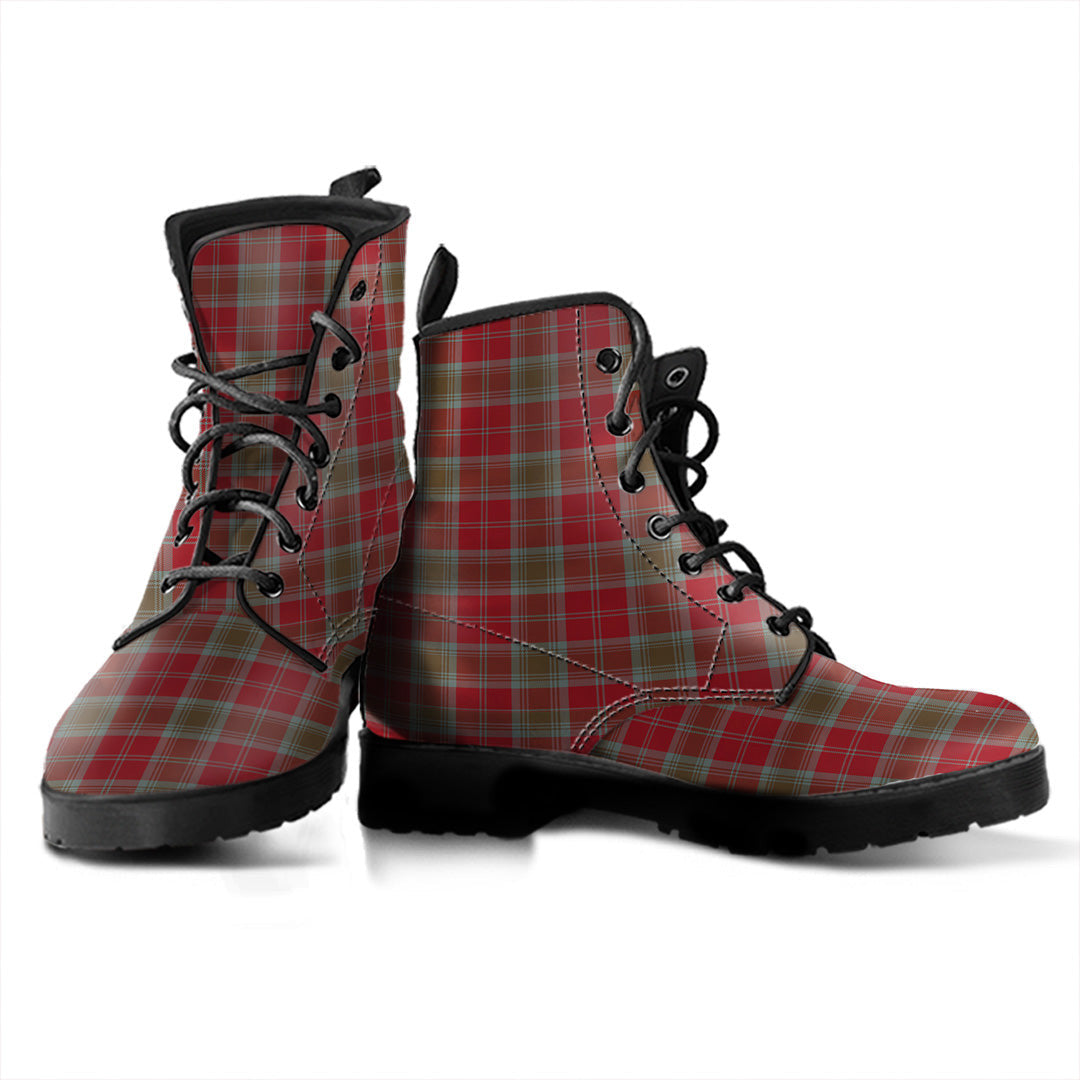 Lindsay Weathered Tartan Plaid Leather Boots