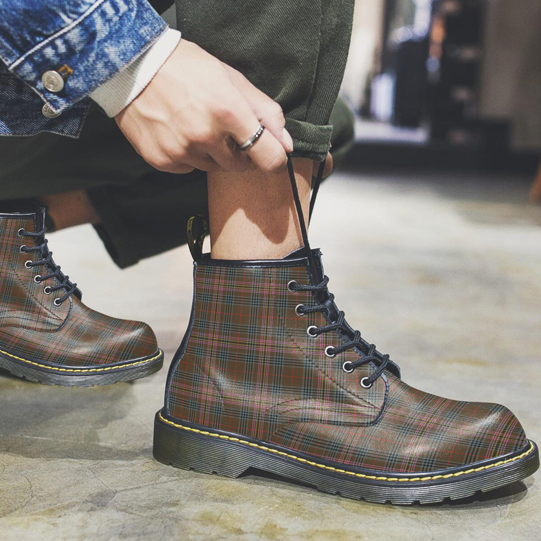 Kennedy Weathered Tartan Plaid Leather Boots