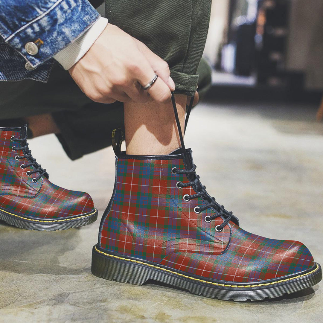 Fraser Ancient Tartan Plaid Leather Boots