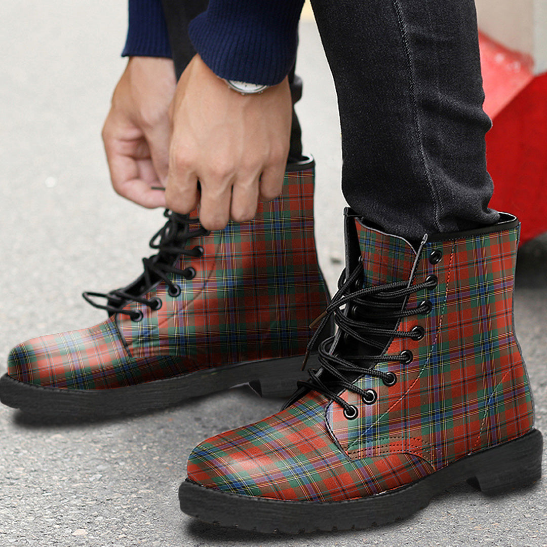 MacLean of Duart Ancient Tartan Plaid Leather Boots