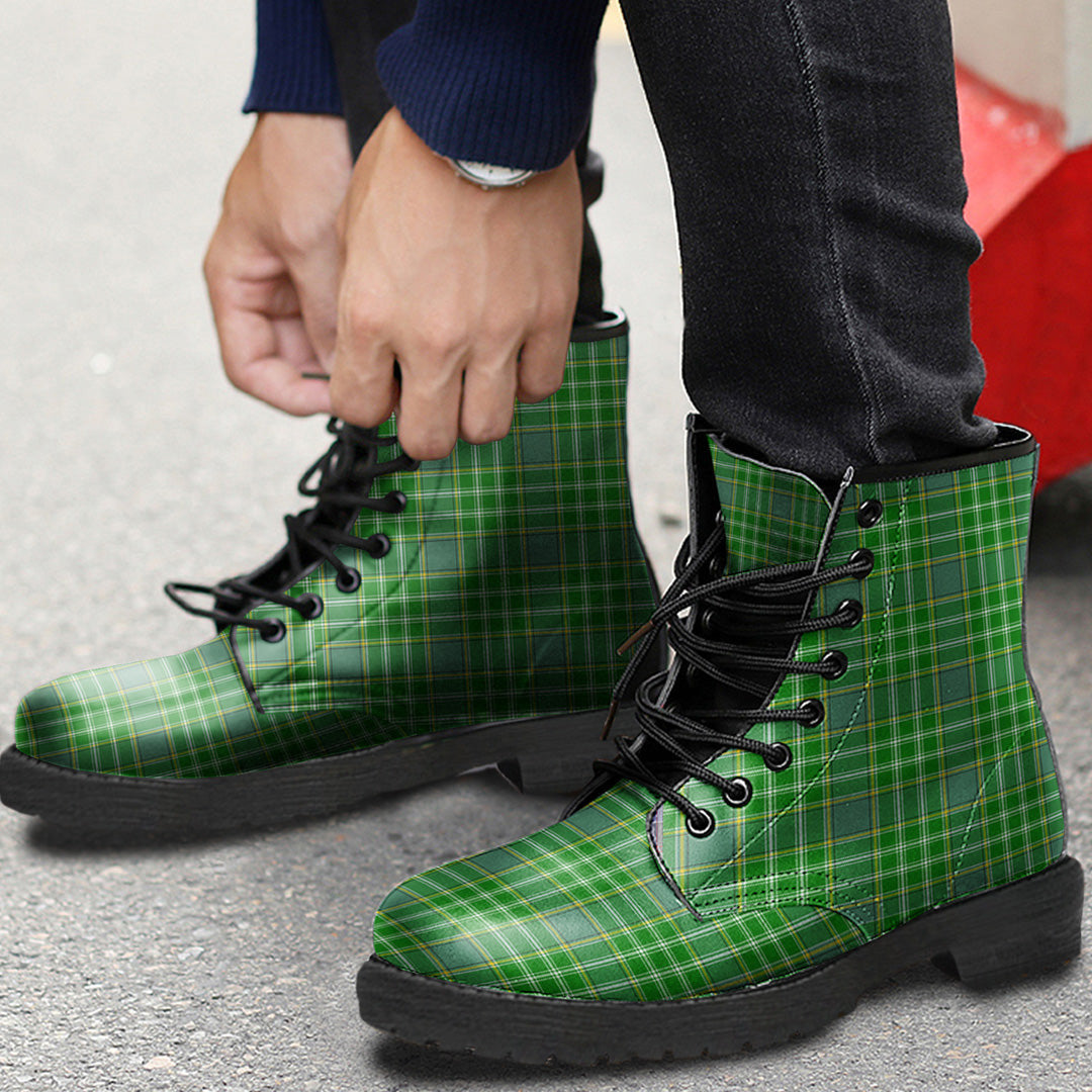 Currie Tartan Plaid Leather Boots