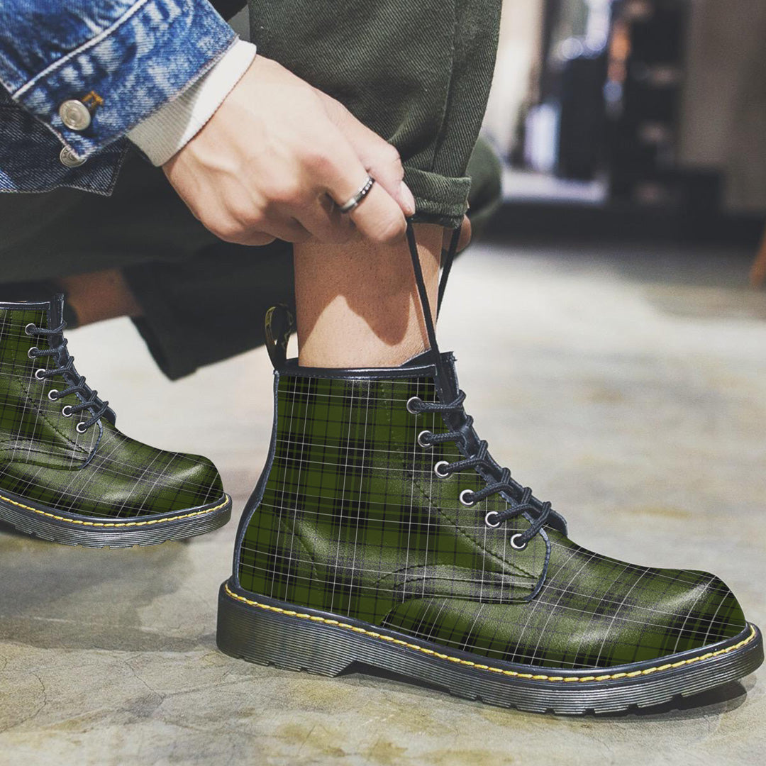 MacLean Hunting Tartan Plaid Leather Boots