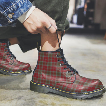 Lindsay Weathered Tartan Plaid Leather Boots