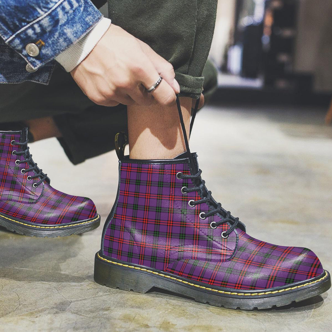 Montgomery Modern Tartan Plaid Leather Boots