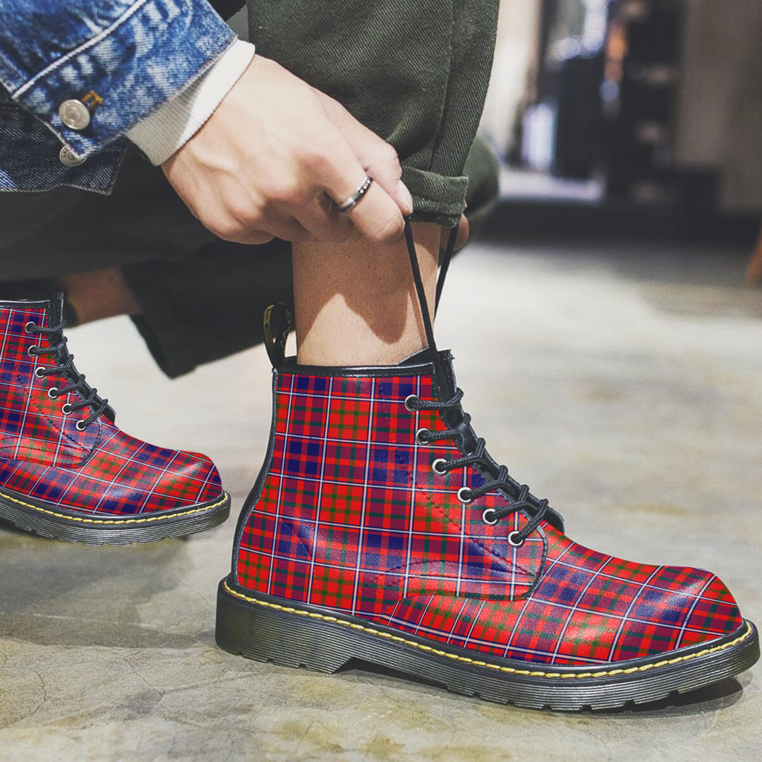 Cameron of Lochiel Modern Tartan Plaid Leather Boots