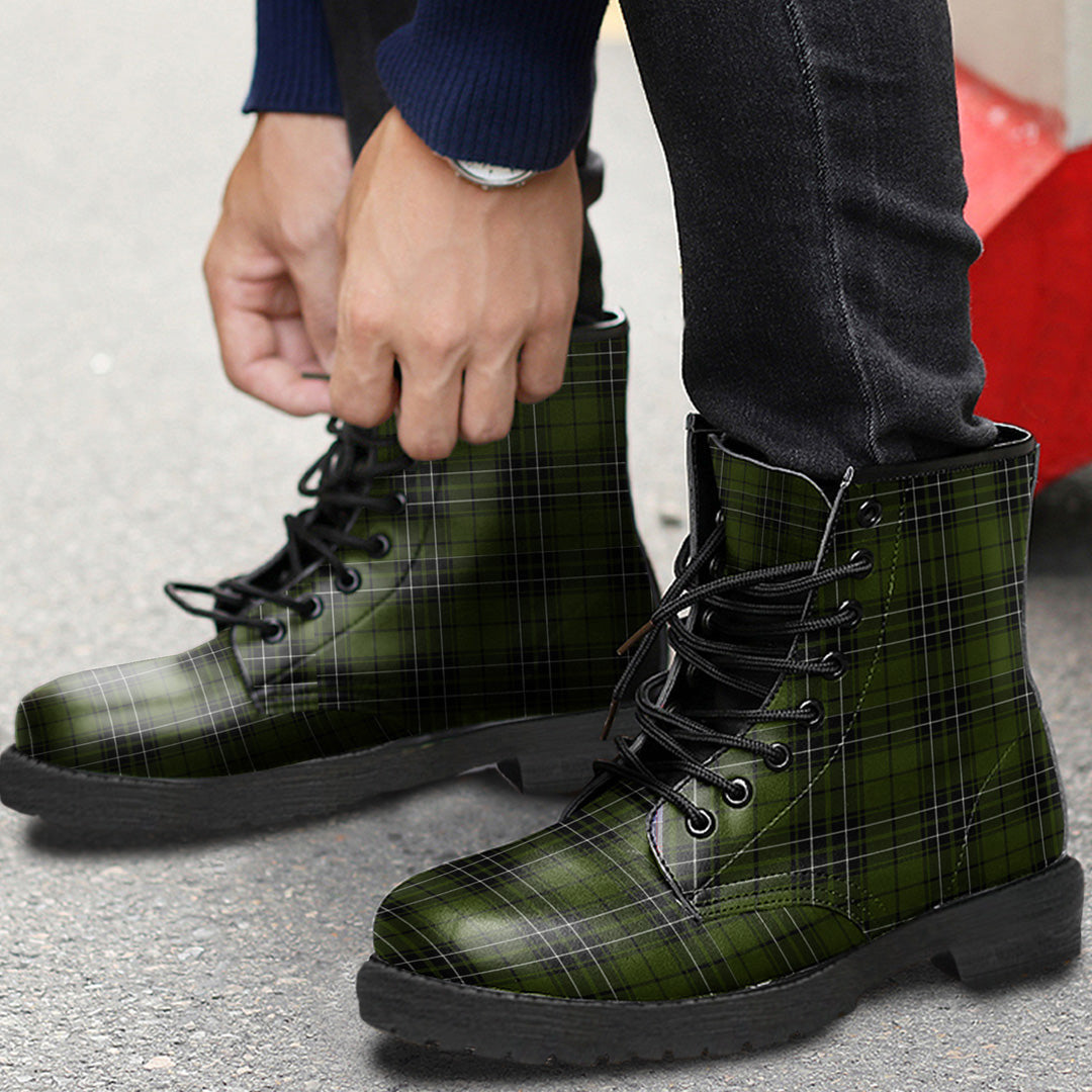 MacLean Hunting Tartan Plaid Leather Boots