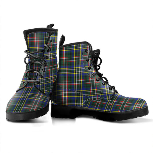 SCOTT GREEN MODERN Tartan Plaid Leather Boots