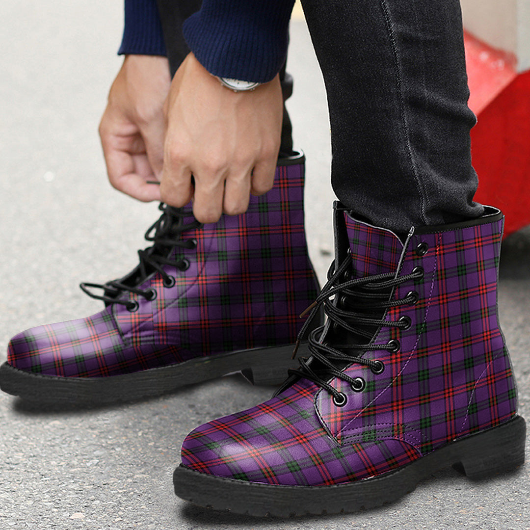 Montgomery Modern Tartan Plaid Leather Boots