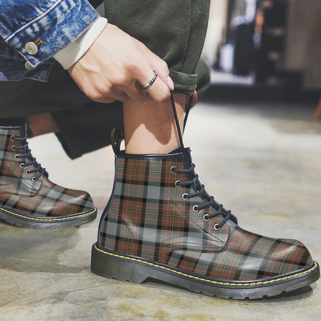 MacLaren Weathered Tartan Plaid Leather Boots