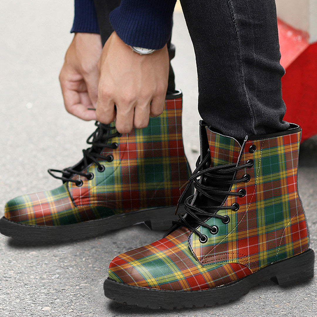 Buchanan Old Sett Tartan Plaid Leather Boots