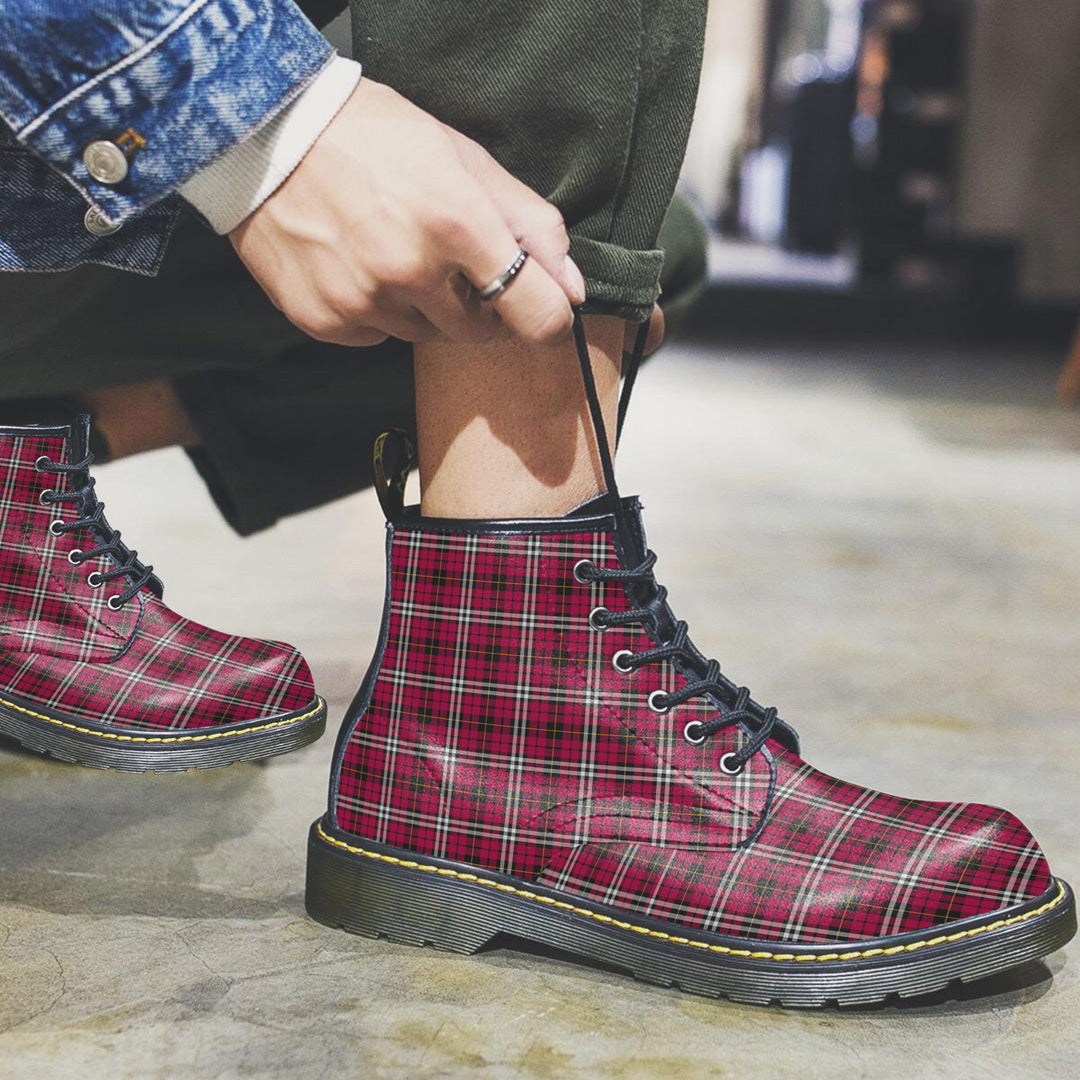 Little Tartan Plaid Leather Boots