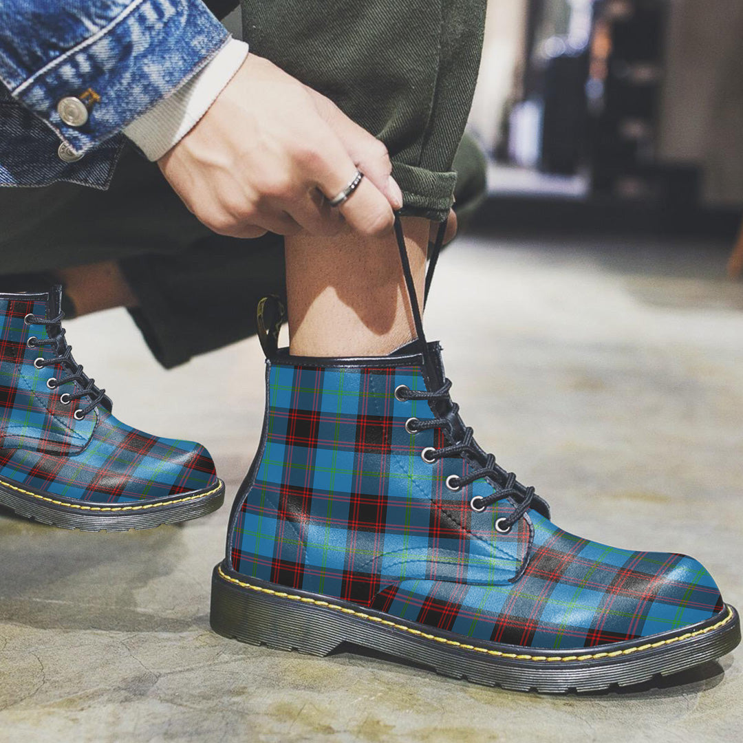 Home Ancient Tartan Plaid Leather Boots